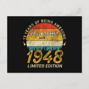 77 Jahre Alter 1948 Retro Awesome 77. Geburtstagsg Postkarte