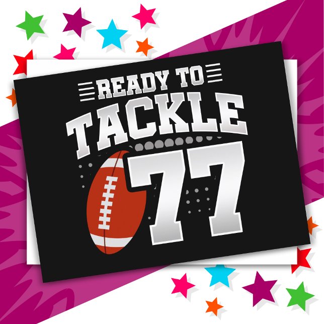 77 Jahre altes Tackle Football Party 77. Geburtsta Postkarte (Von Creator hochgeladen)