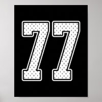 #77 Weiße Vintage-Nummer 77 Sportfan-Jersey-Stil