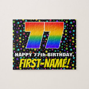 77th Birthday — Fun, Colorful Star Field Pattern Puzzle