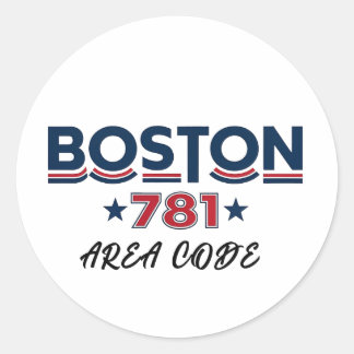 781 Bereichscode Boston Runder Aufkleber