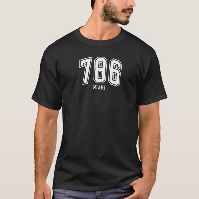 786 Miami FL Arched Athletic 1 T-Shirt (Vorderseite)