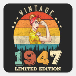 78. Geburtstag 1947 Vintage 78. Geburtstag Frauen Quadratischer Aufkleber
