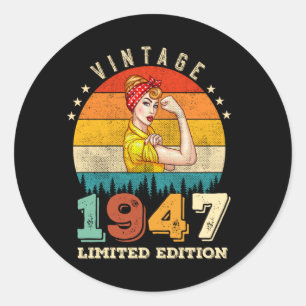 78. Geburtstag 1947 Vintage 78. Geburtstag Frauen Runder Aufkleber
