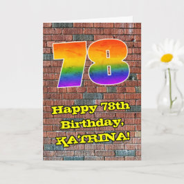 78. Geburtstag: Fun Graffiti-Inspiriert Regenbogen Karte