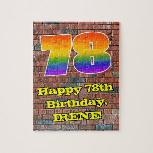 78. Geburtstag: Fun Graffiti-Inspiriert Regenbogen Puzzle