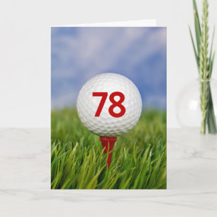 78. Geburtstag Golf Ball auf Red T-Shirt Karte