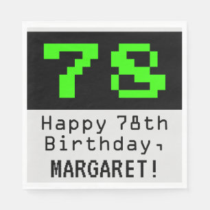 78. Geburtstag - Nerdy / Geeky Style "78" & Name Serviette