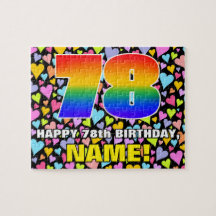 78. Geburtstag — Spaß, Liebende Herzformen + "78"