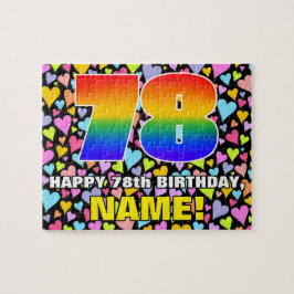 78. Geburtstag — Spaß, Liebende Herzformen + "78" Puzzle