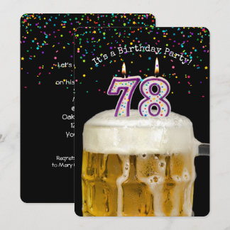 78. Geburtstags-Bier-Party Einladung