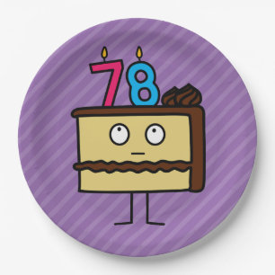 78. Geburtstags-Kuchen mit Kerzen Pappteller