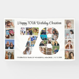 78. Geburtstagsfeier Nummer 78 Fotocollage Banner
