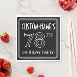 78. Geburtstagsparty: Art-Déco-Stil + Individuelle Serviette