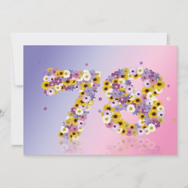 78. Geburtstagsparty mit Blumenbriefen Einladung (Vorderseite)