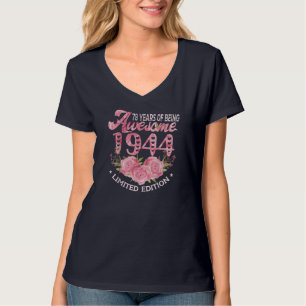 78 Jahre Altes Rosa Vintag 1944 Geburtstagsgeschen T-Shirt