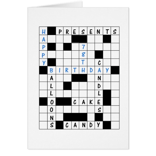 78th Birthday, Crossword Puzzle (Vorne)