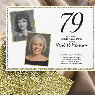 79. Custom Foto White und Gold Einladung