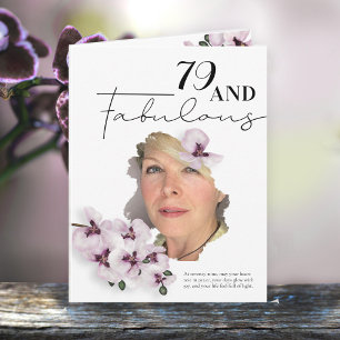 79 & Fabulous Orchid-Foto-Geburtstagskarte Karte