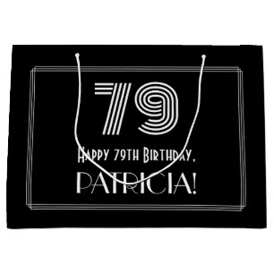 79. Geburtstag — Art Deco Inspiriert Look "79" & N Große Geschenktüte