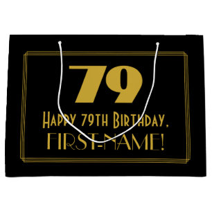 79. Geburtstag — Art Deco Inspiriert Look "79" & N Große Geschenktüte