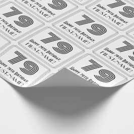 79. Geburtstag: Art Deco Inspiriert Stil "79" + Na Geschenkpapier