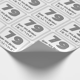 79. Geburtstag: Art Deco inspirierter Stil "79" + Geschenkpapier