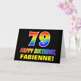 79. Geburtstag: Bold, Fun, Simple, Rainbow 79 Karte