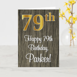 79. Geburtstag: Elegante Imitate Gold Look #, Imit Karte