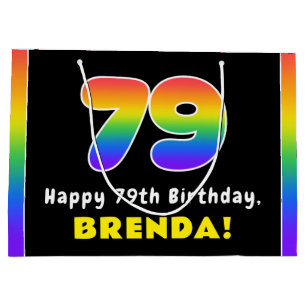 79. Geburtstag: Farbiger Regenbogen # 79, Individu Große Geschenktüte