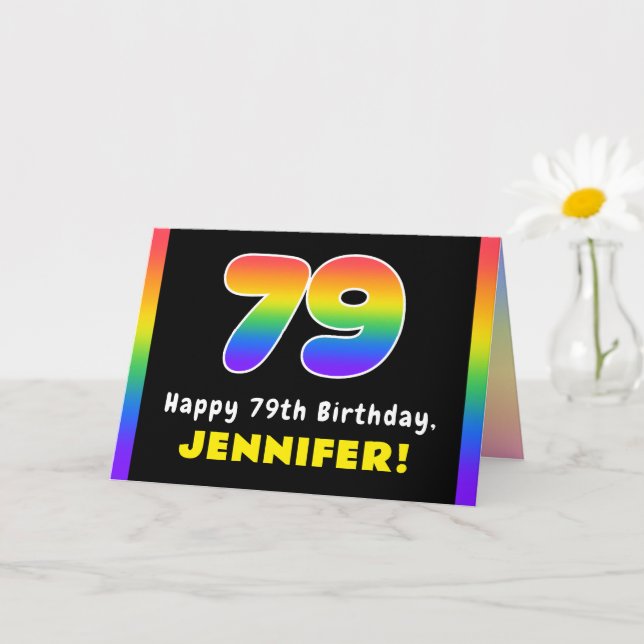 79. Geburtstag: Farbiger Regenbogen # 79, Individu Karte (Kleine Pflanze)