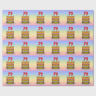 79. Geburtstag: Fun Cake and Candles + Individuell Geschenkpapier