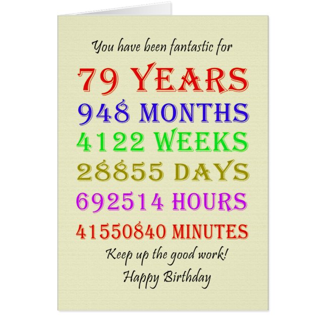 79. Geburtstag - Meilensteine (Vorne)