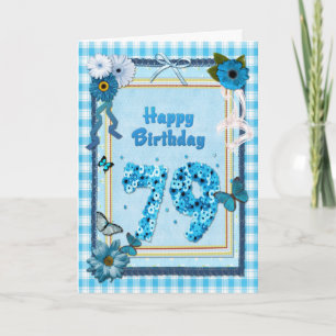 79. Geburtstag mit Scrapbook-Effekt Karte