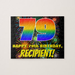79. Geburtstag: Spaß, farbenfrohe feierliche Feuer Puzzle