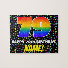 79. Geburtstag — Spaß, farbenfrohe Sternenweltenmu Puzzle