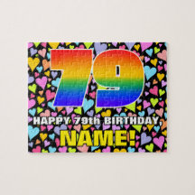 79. Geburtstag — Spaß, Liebende Herzformen + "79"