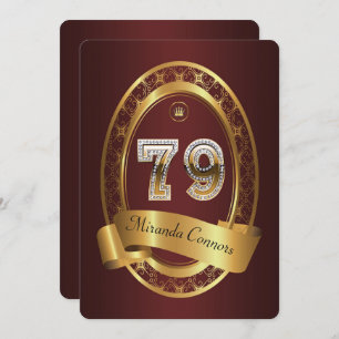 79. Geburtstagsfrau, elegante Farbe Einladung