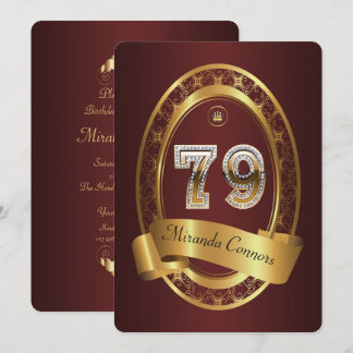 79. Geburtstagsfrau, elegante Farbe Einladung