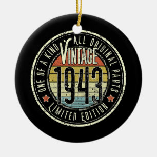 79 Jahre alt Vintag 1943 Limited Edition 79. Keramik Ornament