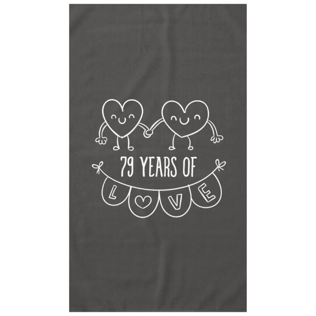 79. Jubiläum Geschenk Chalk Herzen Tischdecke (Vorderseite)