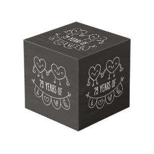 79. Jubiläum Geschenk Chalk Herzen Würfel