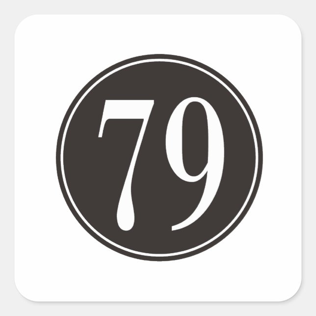 79 Schwarzer Kreis Quadratischer Aufkleber (Vorderseite)