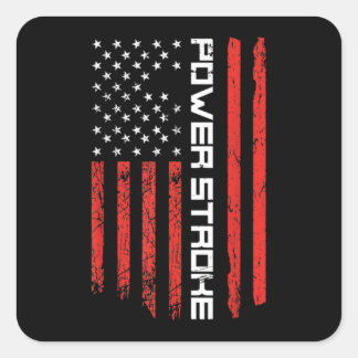 7.3 Diesel Power Stroke American Flag Powerstroke Quadratischer Aufkleber