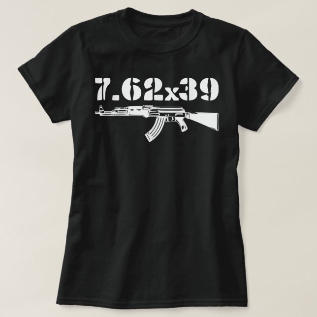 7,62X39 Caliber Ammo AK-47 Gun T-Shirt (Design vorne)