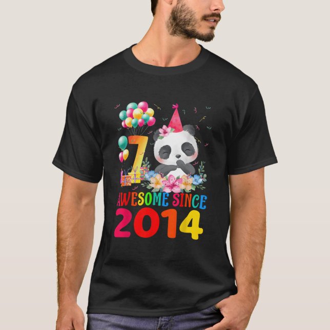 7 7Th Panda Awesome Since 2014 T-Shirt (Vorderseite)