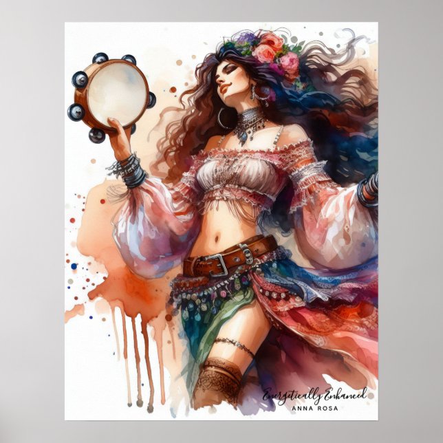 *~* 7 A100 Psychische Boho Sinti und Roma Tambouri Poster (Vorne)