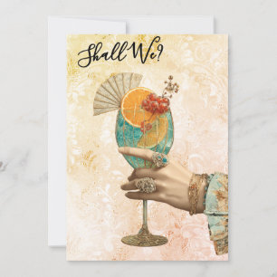 *~* 7 A101 Cocktail Verziert  FOTO   JUNGGESELLINN Einladung