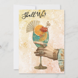 *~* 7 A101 Cocktail Verziertes FOTO BACHELORETTE Einladung