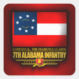 7. Alabama Infantry Quadratischer Aufkleber